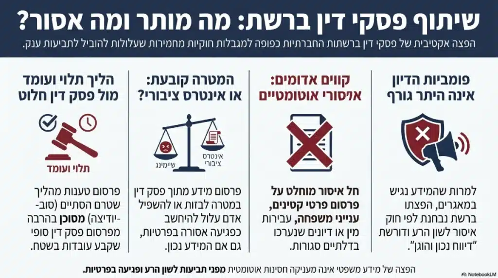 פרסום פסק דין לשון הרע